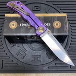 Spartan Blades Harsey Folder - PURPLE Mayan with Red Stones, Magnacut Blade, Purple ANO Hardware Knife