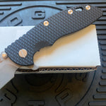 Rick Hinderer XM-18 3.5" Harpoon Spanto, Tri-Way, Working Finish, Black G10 Folding Knife