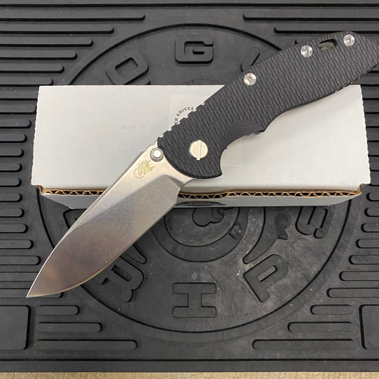 Rick Hinderer XM-18 3.5" Slicer S45VN, Non-Flipper, Tri-Way, Stonewash, Black G10 Knife