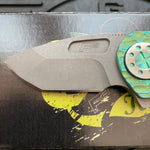 Curtiss Custom Knives F3 Compact Frame Lock, 2.5" Spanto Magnacut Blasted Blade FLIPPER, FJ-Mill Green Handles, Knife