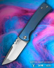 Load image into Gallery viewer, Chaves Ultramar 229 Kickstop TANTO Titanium 3.63&quot; Belt Satin Knife COTTON CANDY THEME
