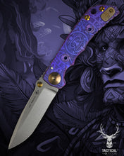 Load image into Gallery viewer, Spartan Blades Harsey Folder - PURPLE Mayan with Red Stones, Magnacut Blade, Purple ANO Hardware Knife
