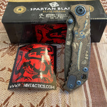 Load image into Gallery viewer, Spartan Blades SF5 RONIN TACTICS Damascus SHF Way of Tiger Harsey Folding Knife 3.95&quot; Damascus Blade, Titanium Handles #38 of 60
