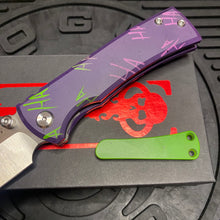 Load image into Gallery viewer, Chaves Ultramar Redencion Street JOKER THEME Framelock 3.25&quot; Drop Point M390, Titanium Handles, Folding Knife
