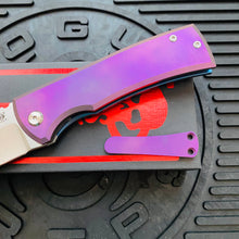 Load image into Gallery viewer, Chaves Ultramar 229 Kickstop DROP POINT Titanium 3.63&quot; Belt Satin Knife REVERSE COTTON CANDY THEME
