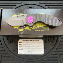 Load image into Gallery viewer, Curtiss Custom Knives F3 Compact Frame Lock, 2.5&quot; Spanto Magnacut Blasted Blade FLIPPER, Torched Handles, Knife
