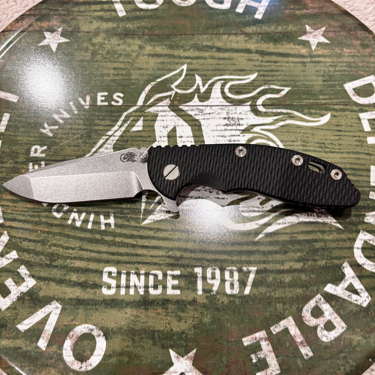 Rick Hinderer XM-18 3.25" Spanto, Magnacut Blade, Black G10, Stonewash Knife