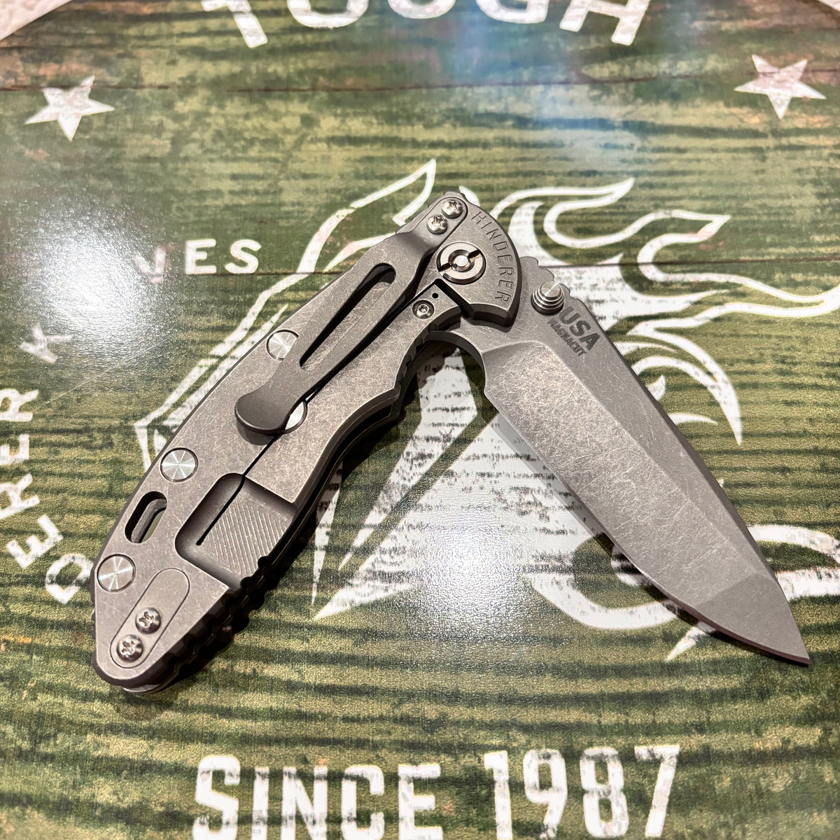 Rick Hinderer XM-18 3.25" Spanto, Magnacut Blade, Translucent Green G10, Working Finish Knife