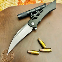 Load image into Gallery viewer, Sharp by Design Derecho 3.38&quot; Satin Hawkbill Satin Blade, PVD Aspirated Handle Knife

