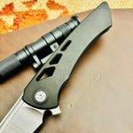 Sharp by Design Derecho 3.38" Satin Hawkbill Satin Blade, PVD Aspirated Handle Knife