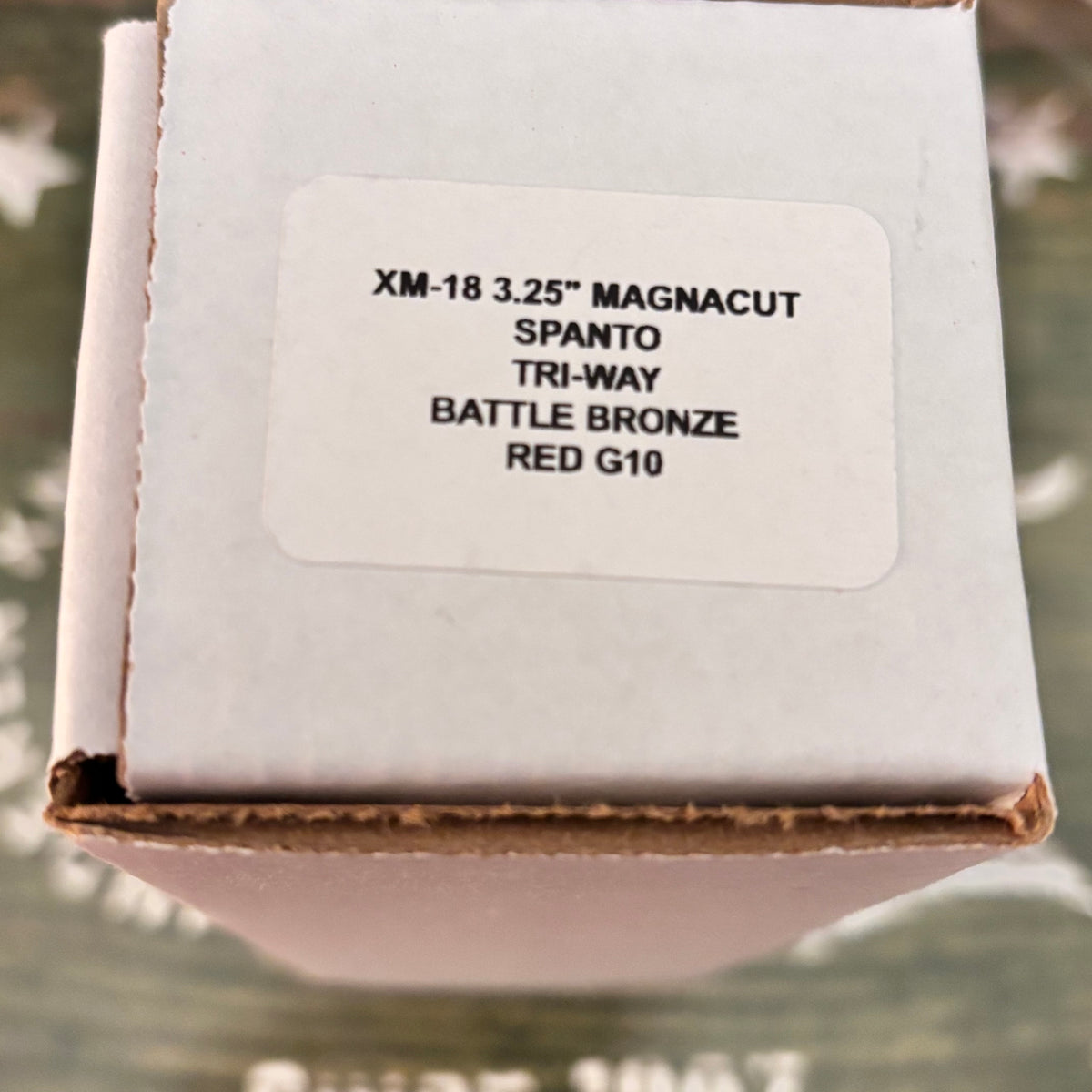 Rick Hinderer XM-18 3.25" Spanto, Magnacut Blade, Red G10 Battle Bronze Knife