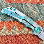 Spartan Blades Harsey Folder - GREEN Mayan with Green Stones, Magnacut Blade, Green ANO Hardware Knife