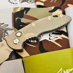 Hinderer XM-18 3.5” Auto Bowie - Working Finish Titanium - Stonewashed Blade Pre-Owned