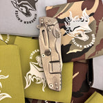 Rick Hinderer Eklipse 3.5" S45VN Slicer Hollow Grind Triway Stonewash, Blue G10 Knife