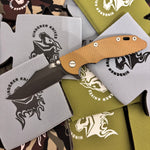 Rick Hinderer XM-18 3.5" Magnacut Bowie Tri-way Battle Black, Coyote G10 Knife