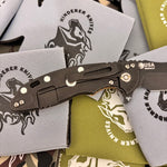 Rick Hinderer XM-18 3.5" Magnacut Bowie Tri-way Battle Black, Coyote G10 Knife