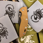 Rick Hinderer XM-18 3.5" Magnacut Bowie Tri-way Battle Black, Coyote G10 Knife