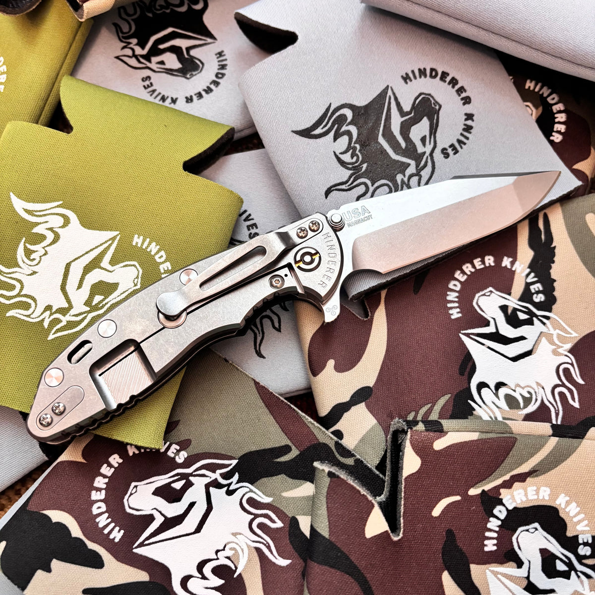 Rick Hinderer XM-18 3.5" Magnacut Harpoon Spanto, Tri-Way, Stonewash, Black G10 Folding Knife