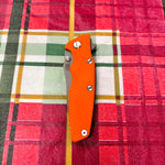 Rick Hinderer Eklipse SKINNY Slicer 3.5" Magnacut, Hollow Grind, Tri-Way, Battle Blue Orange G10 Knife