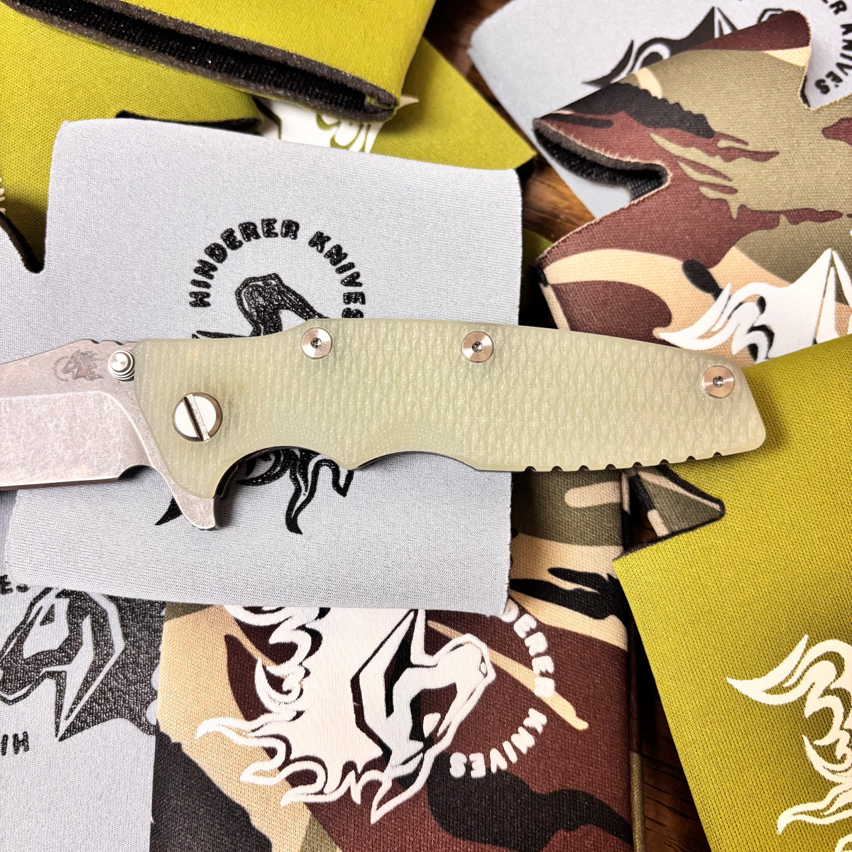 Rick Hinderer Eklipse Spearpoint 3.5" S45VN, Tri-Way, Working Finish, Translucent Green G10 Folding Knife