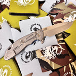 Rick Hinderer XM-24 4.0" S45VN Harpoon Spanto Tri-Way Stonewash Blade, Working Finish Lockside, Blue/Black G10 Knife