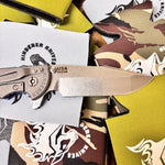 Rick Hinderer XM-24 4.0" S45VN Harpoon Spanto Tri-Way Stonewash Blade, Working Finish Lockside, Blue/Black G10 Knife