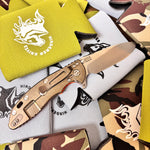 Rick Hinderer XM-18 3.5" Magnacut SKINNY SLICER Hollow Grind, Tri-Way, Stonewash Bronze, Orange G10 Folding Knife