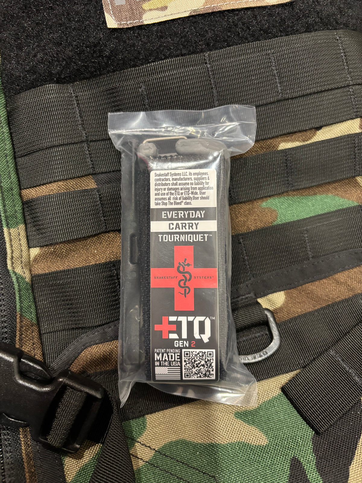 Snakestaff Systems ETQ GEN 2 WIDE 1.5" (Everyday Carry Tourniquet Wide) Single Pack GRAY