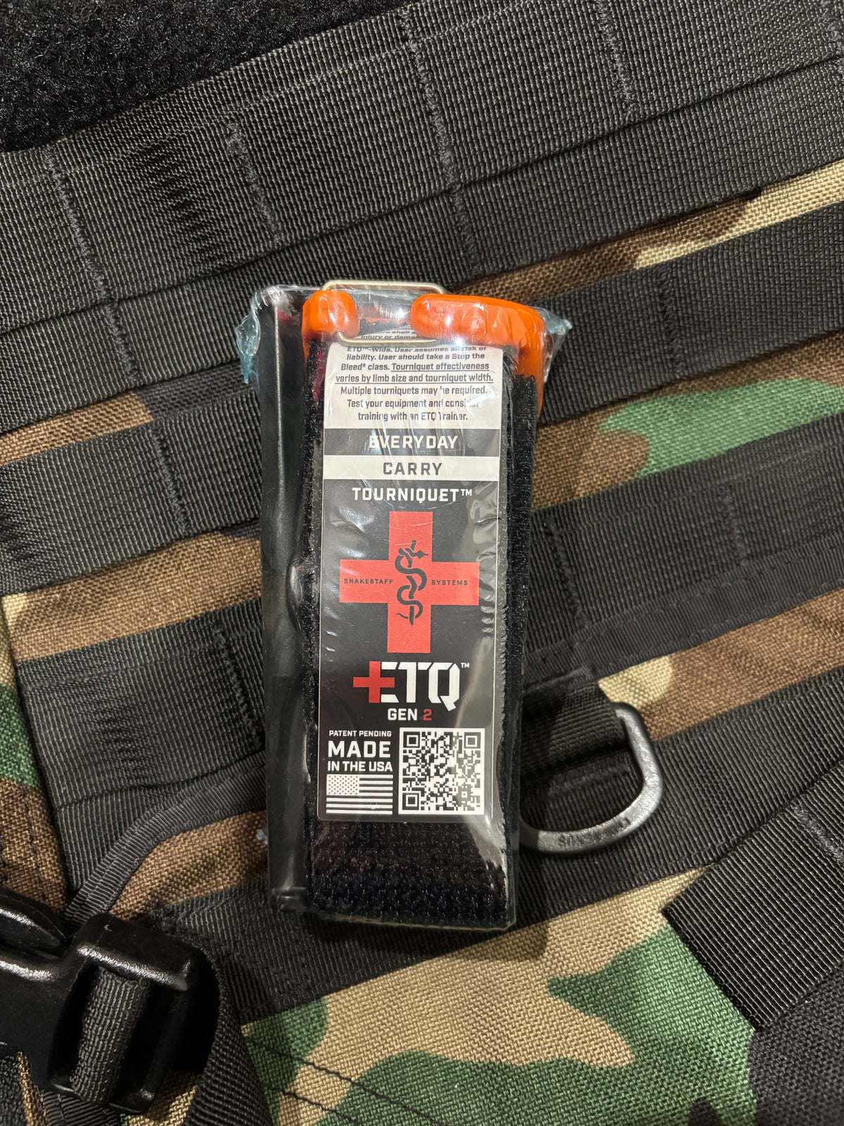 Snakestaff Systems ETQ GEN 2 WIDE 1.5" (Everyday Carry Tourniquet Wide) Single Pack ORANGE