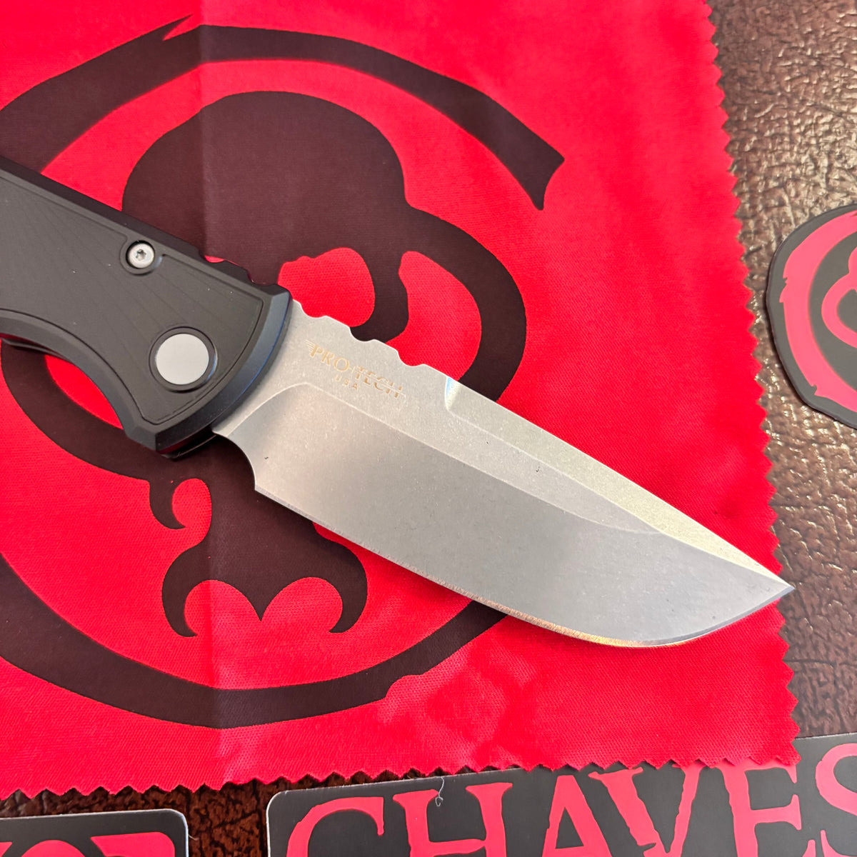 Chaves Knives x Pro-Tech Redencion 229 DP - 3.4" S35VN Drop Point Black Key-Milled Automatic Knife