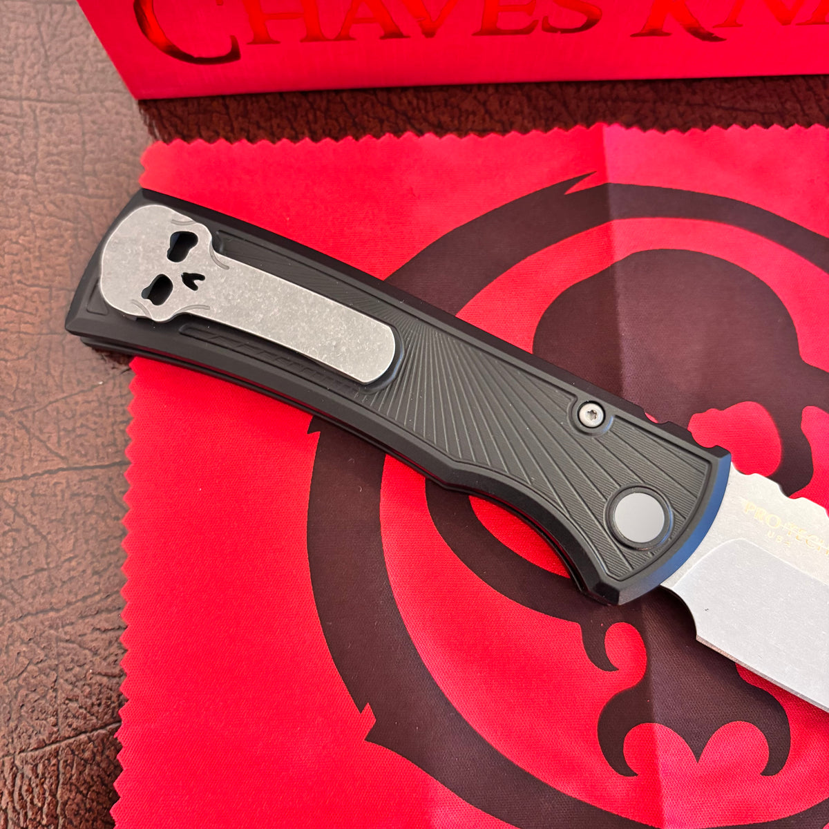 Chaves Knives x Pro-Tech Redencion 229 DP - 3.4" S35VN Drop Point Black Key-Milled Automatic Knife