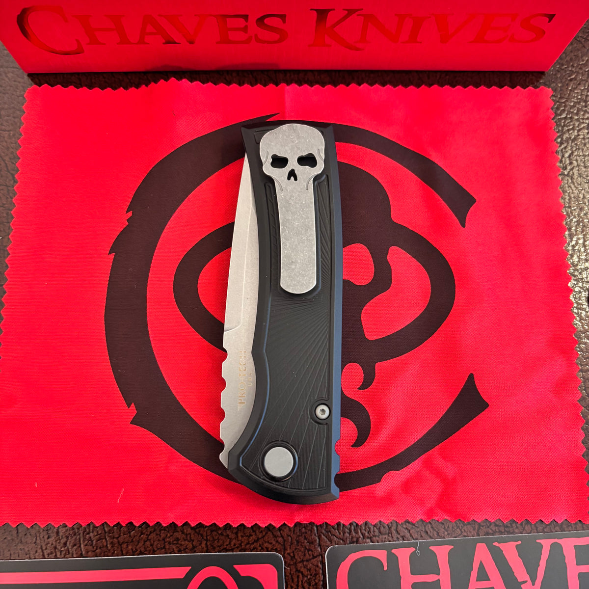 Chaves Knives x Pro-Tech Redencion 229 DP - 3.4" S35VN Drop Point Black Key-Milled Automatic Knife