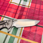 Rick Hinderer XM-24 4.0" S45VN Harpoon Spanto Tri-Way Stonewash, Blue/Black G10 Knife