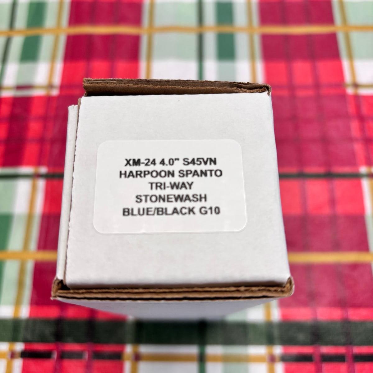 Rick Hinderer XM-24 4.0" S45VN Harpoon Spanto Tri-Way Stonewash, Blue/Black G10 Knife