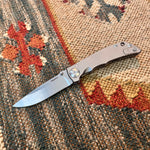 Spartan Blades SHF SF10SW 3.25 Harsey Folding Knife 3.25" Magnacut Stonewashed Blade, Bead Blasted Titanium Handles