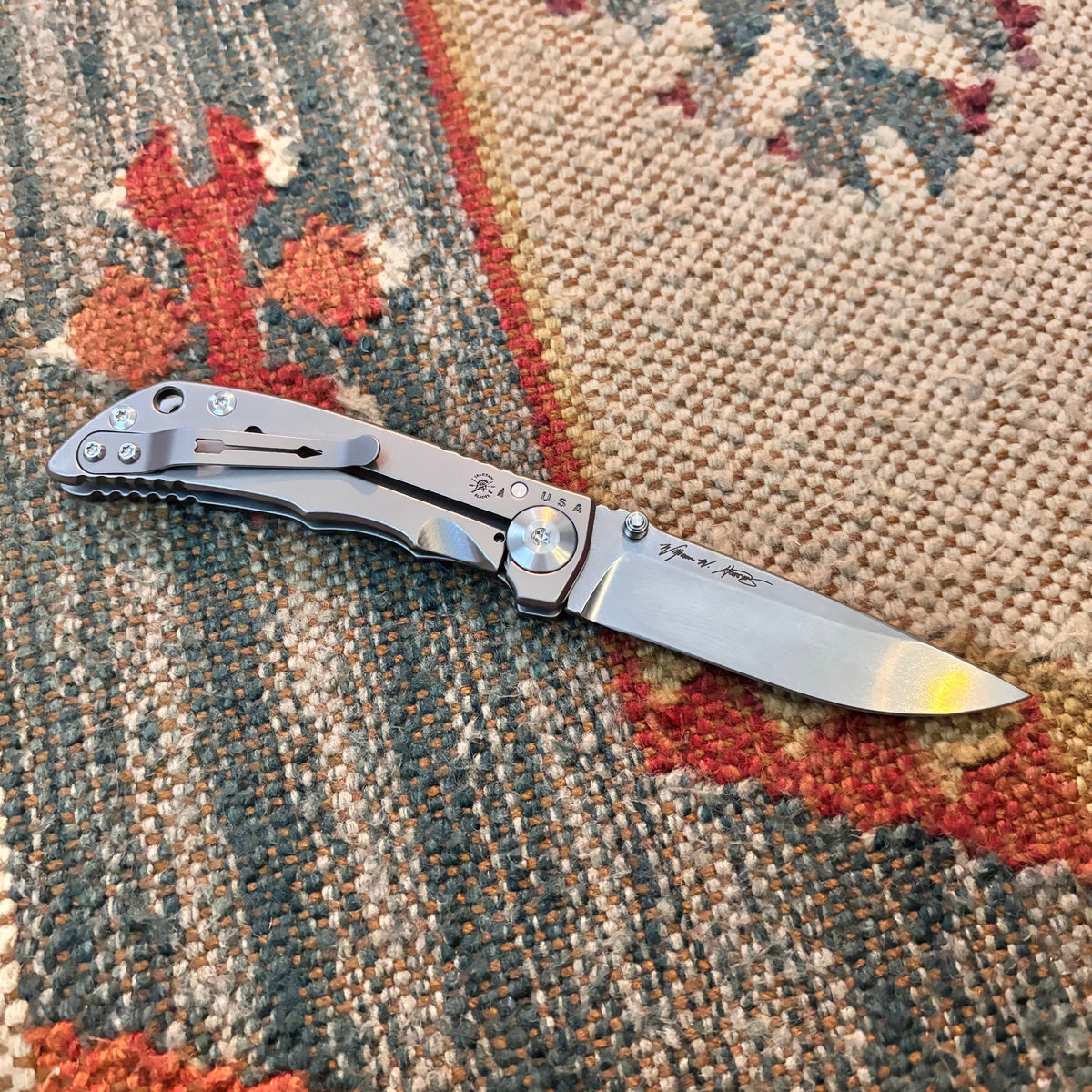 Spartan Blades SHF SF10SW 3.25 Harsey Folding Knife 3.25" Magnacut Stonewashed Blade, Bead Blasted Titanium Handles