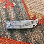 Spartan Blades SHF SF10SW 3.25 Harsey Folding Knife 3.25" Magnacut Stonewashed Blade, Bead Blasted Titanium Handles