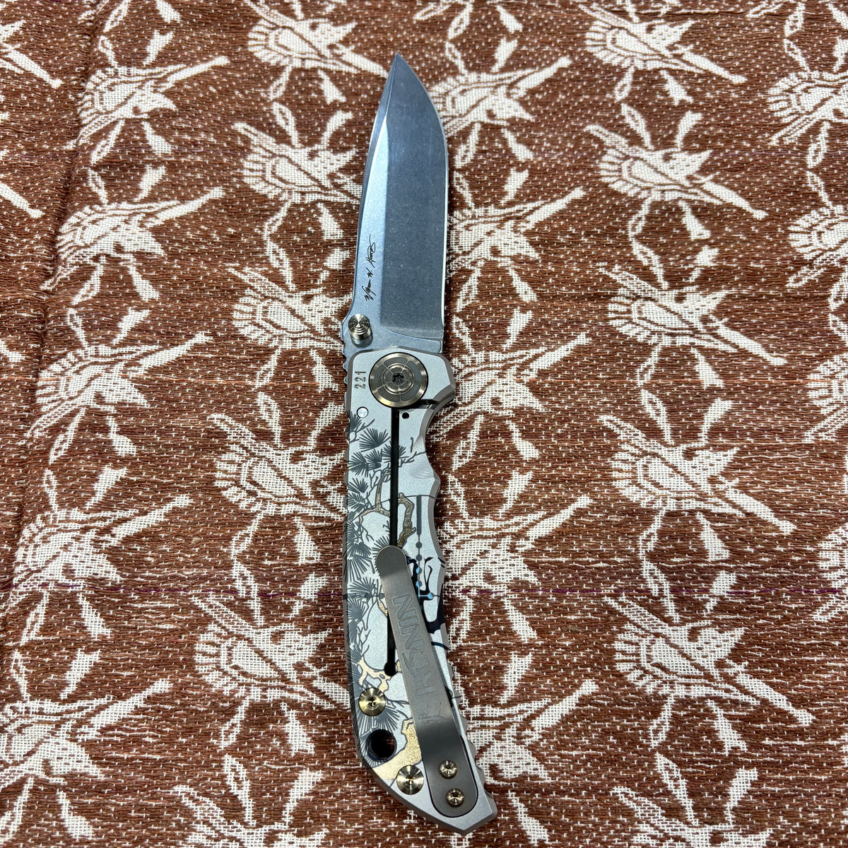Spartan Blades Harsey Folder - Ronin Long Runner Theme, Stonewash Magnacut 4" Blade Knife