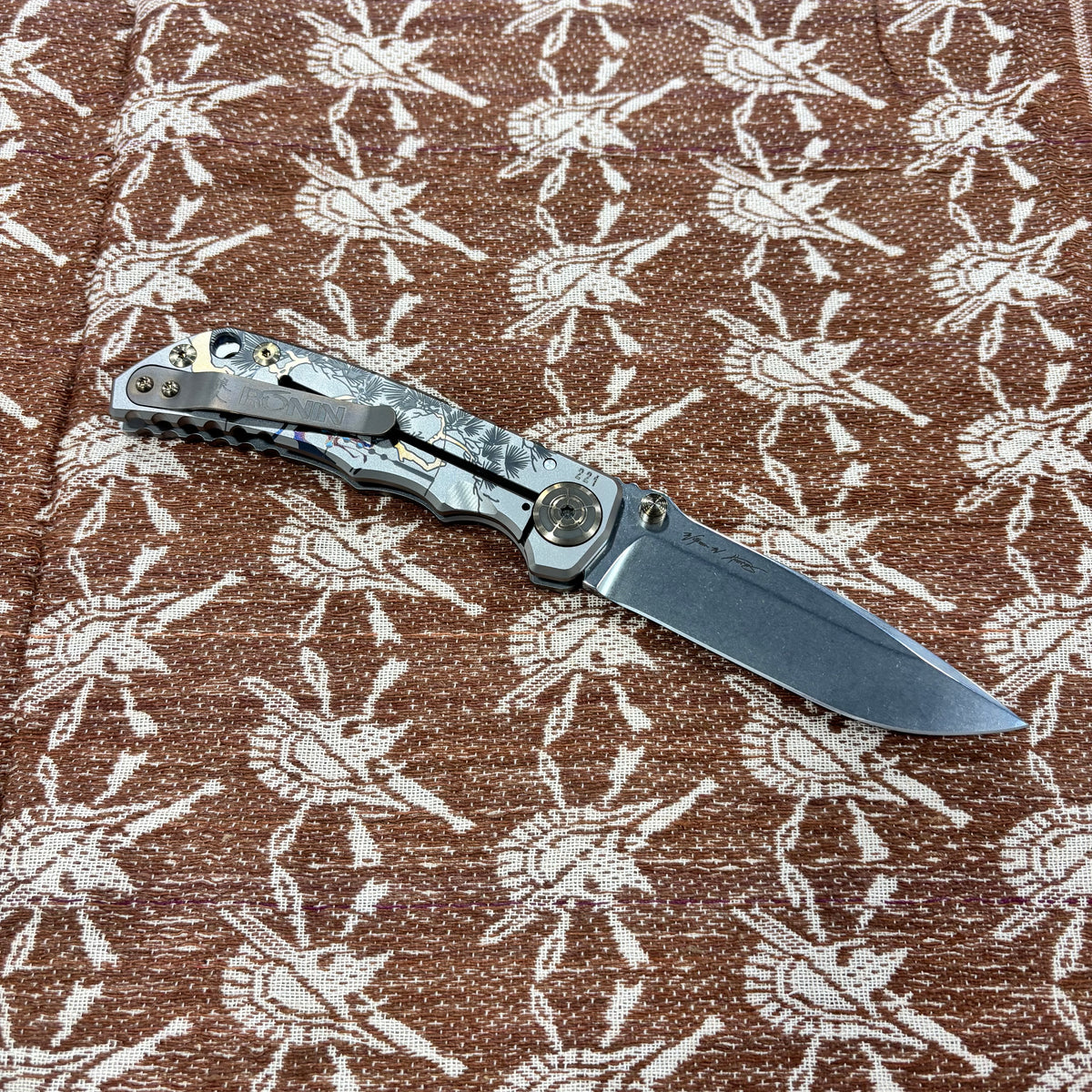 Spartan Blades Harsey Folder - Ronin Long Runner Theme, Stonewash Magnacut 4" Blade Knife