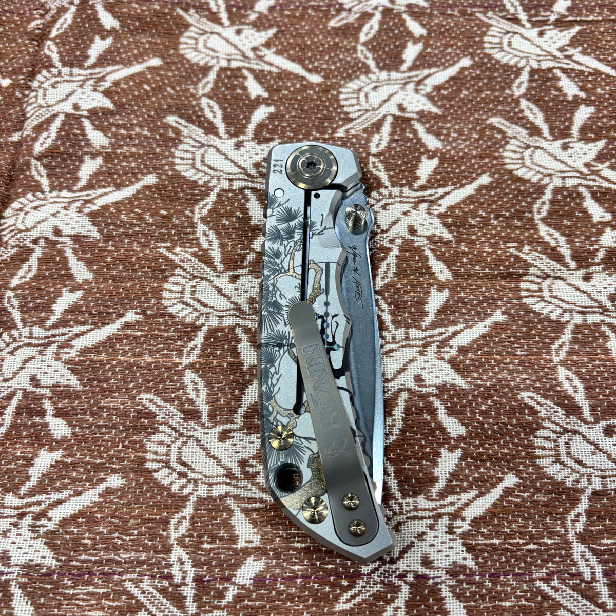 Spartan Blades Harsey Folder - Ronin Long Runner Theme, Stonewash Magnacut 4" Blade Knife