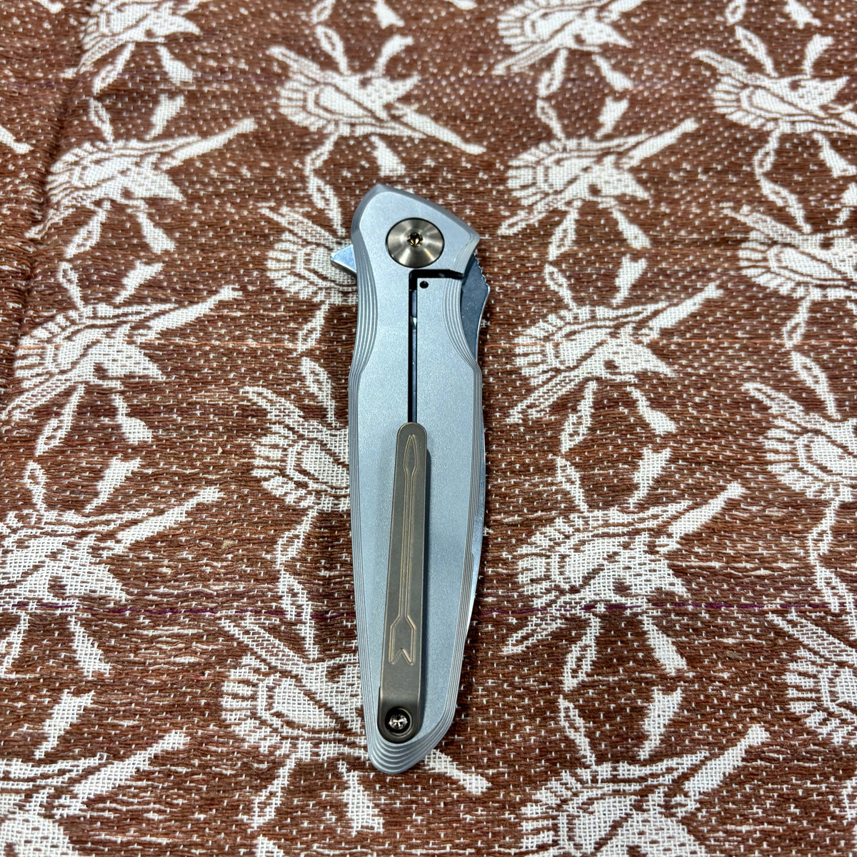 Spartan Blades Pandia Folder -  Stonewash, Bronze ANO Hardware 3.25” Blade Knife