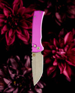 Chaves x Protech Redencion 229 S35VN Tanto 3.3" S35VN Stonewash Battle Worn Purple Aluminum Handle Automatic Folding Knife