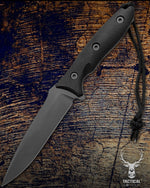 Spartan Blades Moros Black Combat Utility 5.25" Fixed Knife with Black MOLLE Sheath SB53BKBKNLBK