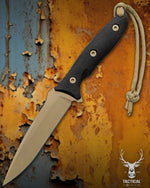 Spartan Blades Moros Flat Dark Earth Combat Utility 5.25" Fixed Knife with Black Molle Sheath SB53DEBKNLBK