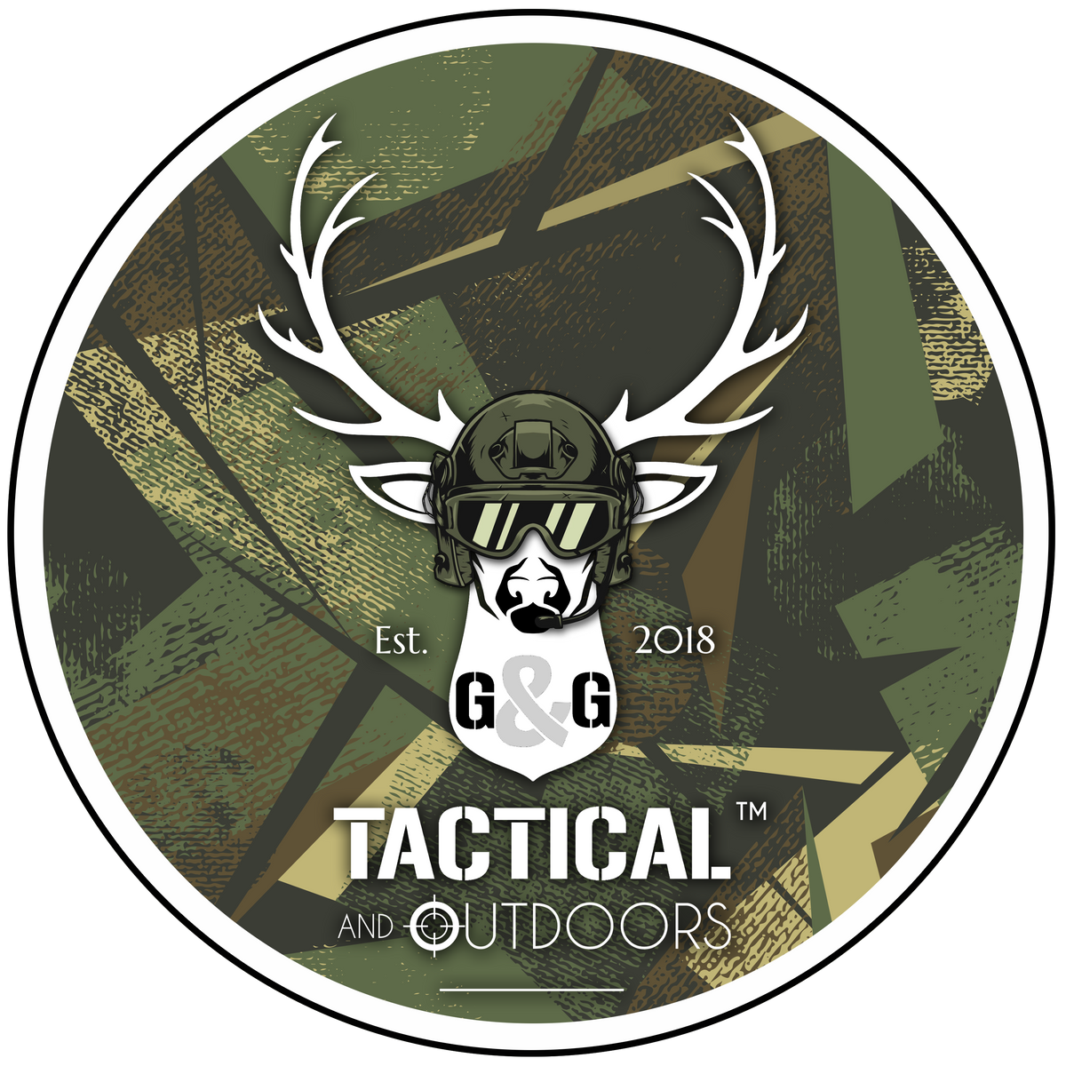 GGTO Green Camouflage 3" Matte Laminate Sticker