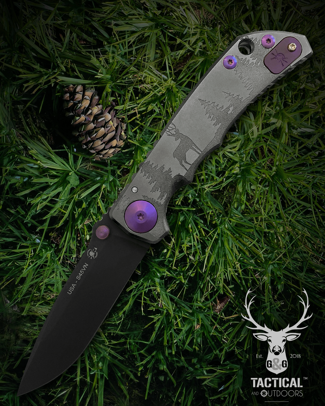 Spartan Blades DEER SHF Outdoors Deer Harsey Folding Knife 3.95" S45VN PVD Blade, Titanium Handles #14 of 24