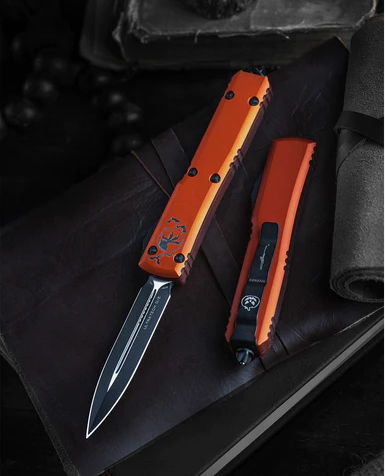 Microtech Signature Series Ultratech D/E Halloween Orange Standard (122-1HWS) Knife