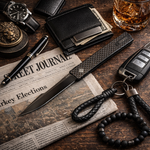 Ocaso 18LLB Lucent Large Black OTF 3.5" M390 Harpoon Blade Knife