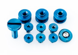 Hinderer XM-24 4” Complete Hardware Kit Titanium BATTLE BLUE