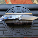 Spartan Blades SF5VIKING SHF Viking Longboat Harsey Folding Knife 3.95" S45VN Stonewashed Plain Blade, Titanium Handles